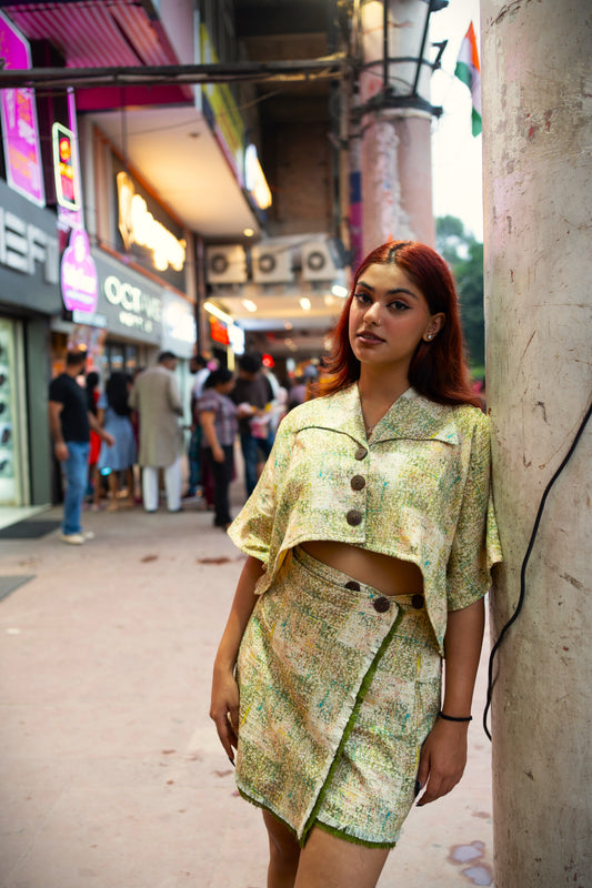 Splatter Print Big Collar Shirt