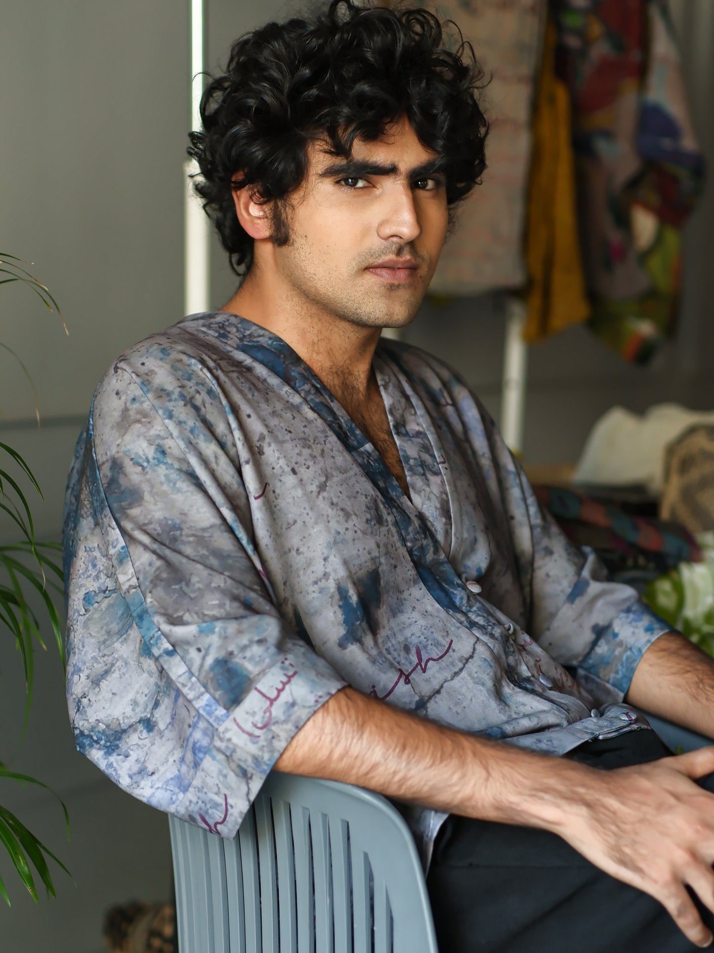 V neck Japanese Kimono Shirt