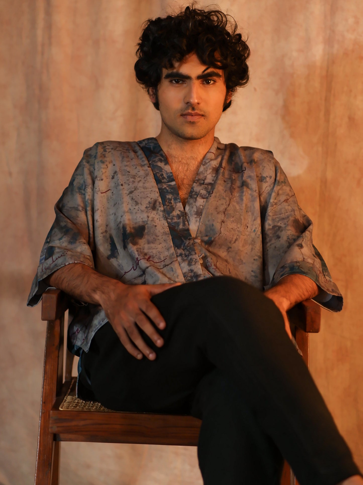 V neck Japanese Kimono Shirt