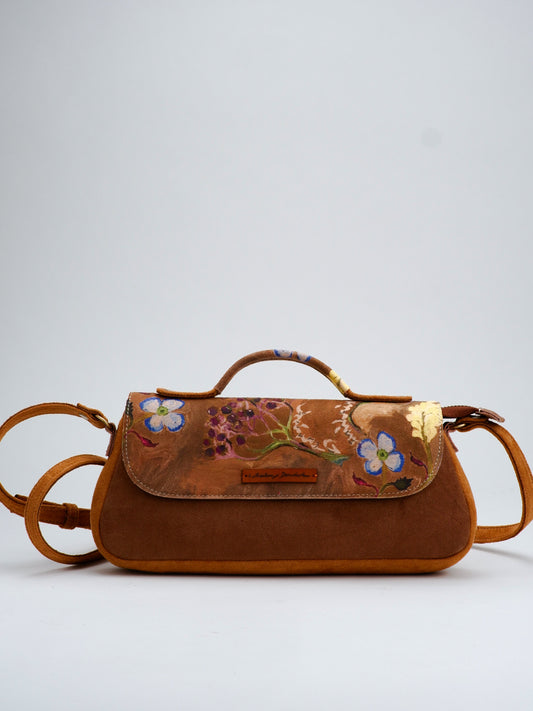 Brown Floral Long Bag