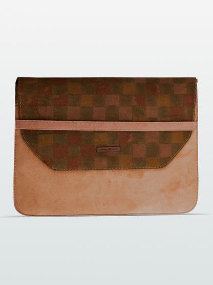 Green Checkered Print Laptop sleeve- 15”