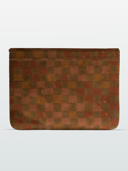 Green Checkered Print Laptop sleeve- 15”