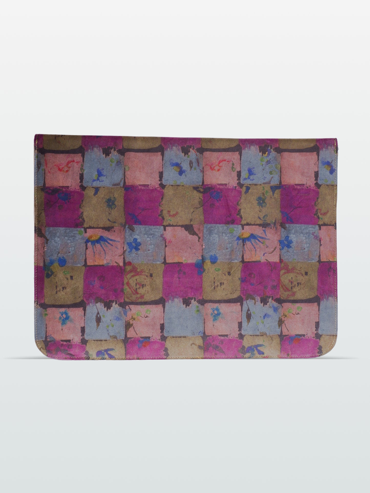 Wine Checkered Print Laptop sleeve- 15”