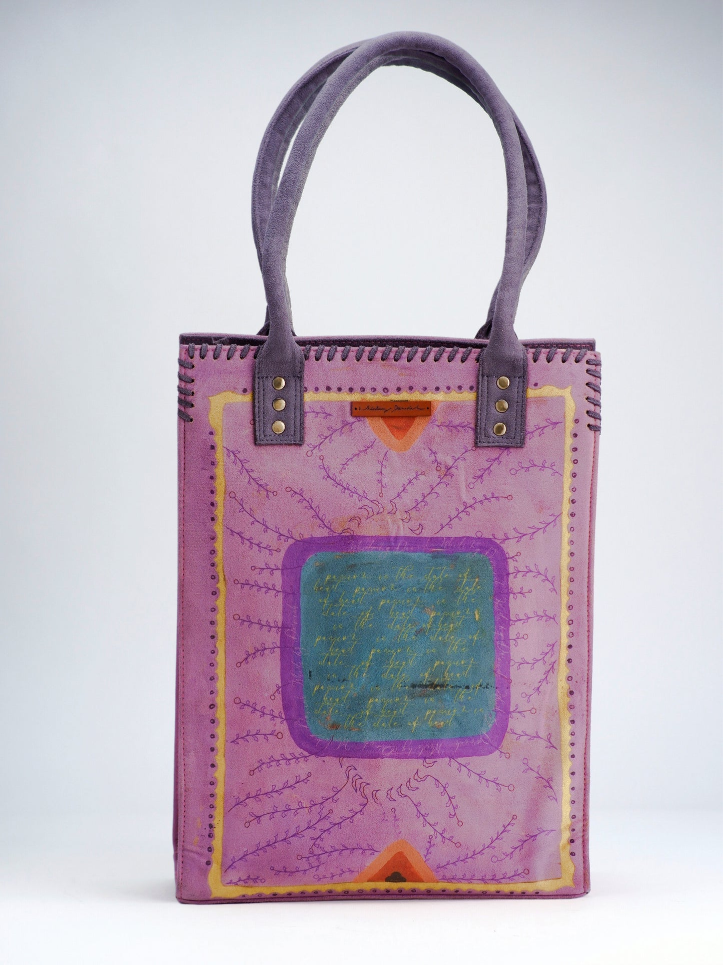 Purple Card Print Portrait Tote Bag