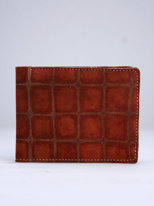 Rust Checkered Print Wallet