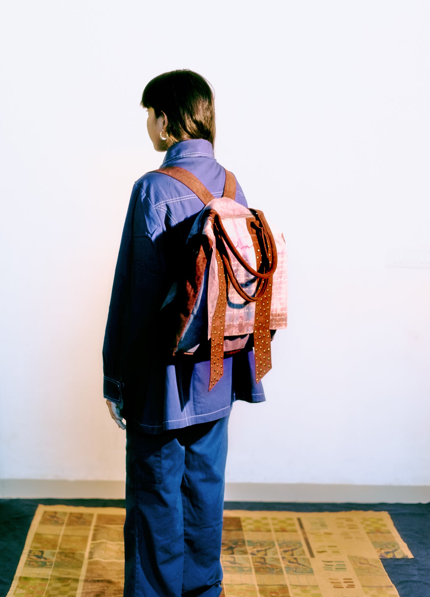 Brown Landscape tote backpack