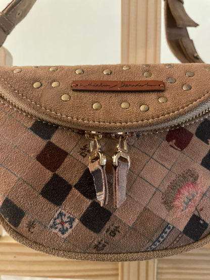 Fawn Japanese Checks Fanny Bag