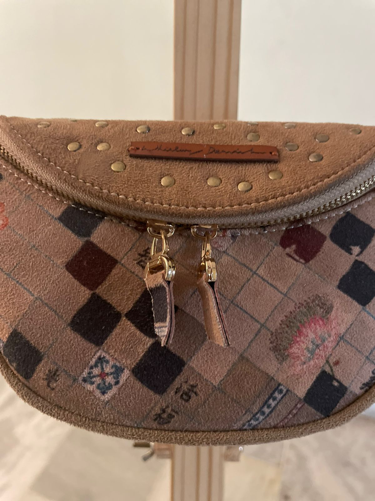 Fawn Japanese Checks Fanny Bag