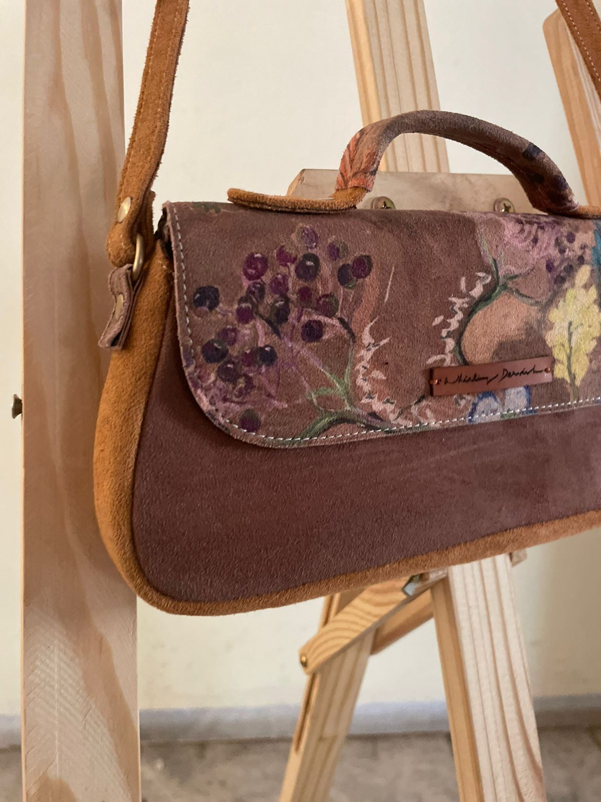 Brown Floral Long Bag